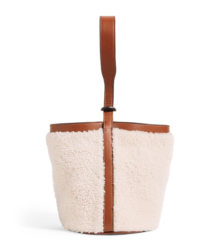 Shearling-Leather Bucket Bag A0624 Image 1
