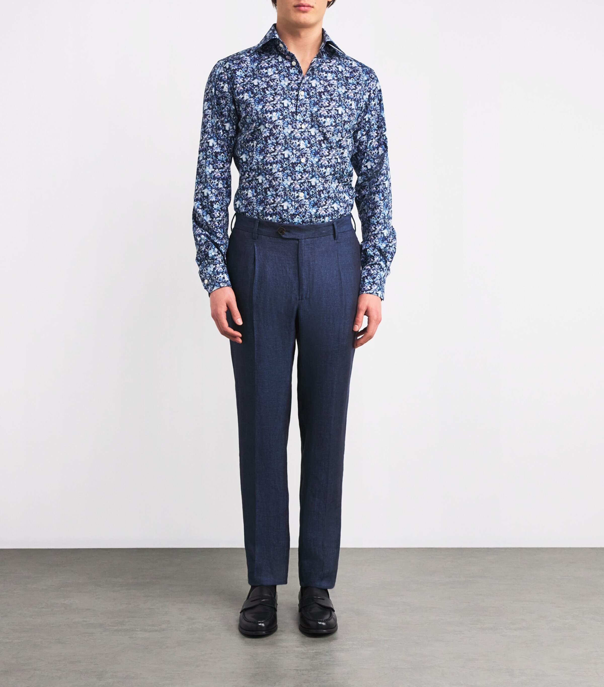 Linen Tapered Trousers 502/09 - DENIM T22 Image 2