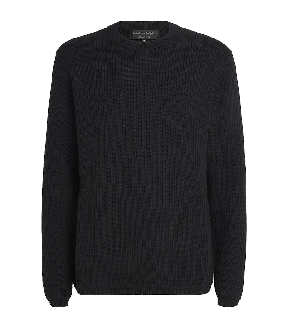 Textured Knit Sweater BLACK Image 1