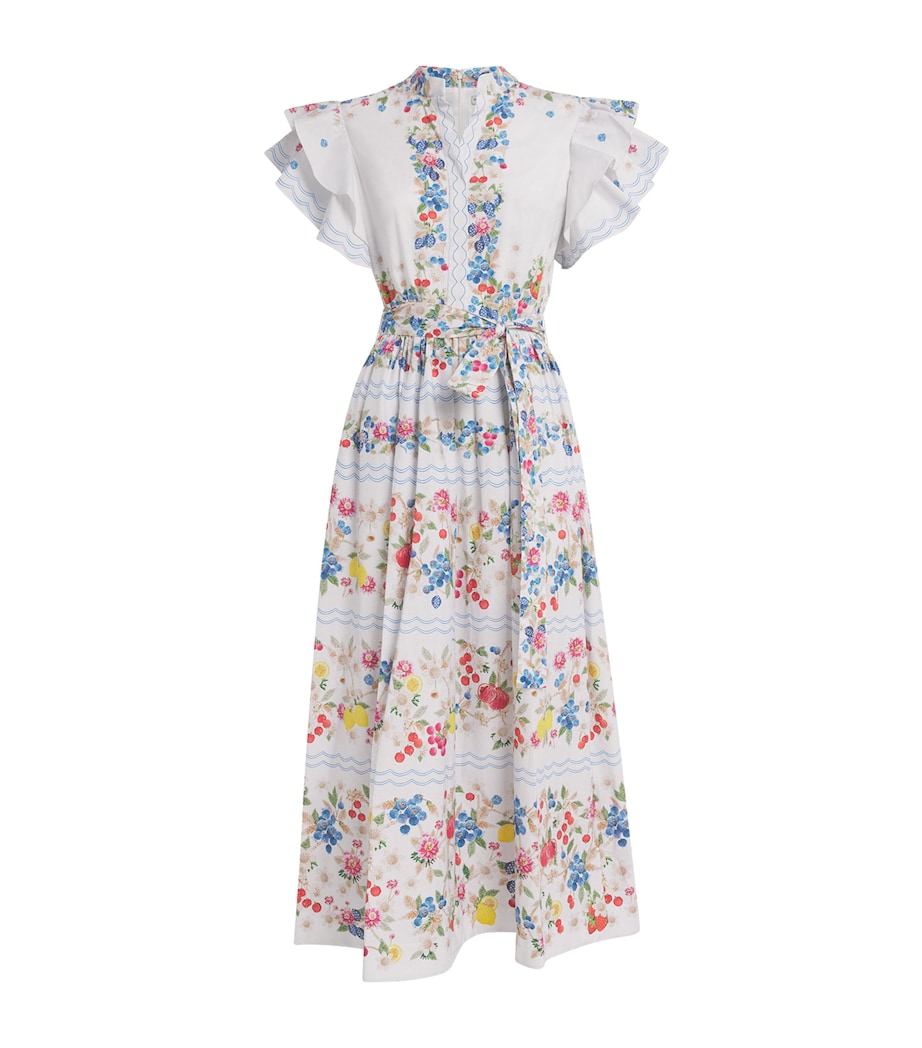 Mary Katrantzou Womens Stretch-Cotton Fruitavola Rosanna Midi Dress Fruitavola Image 1