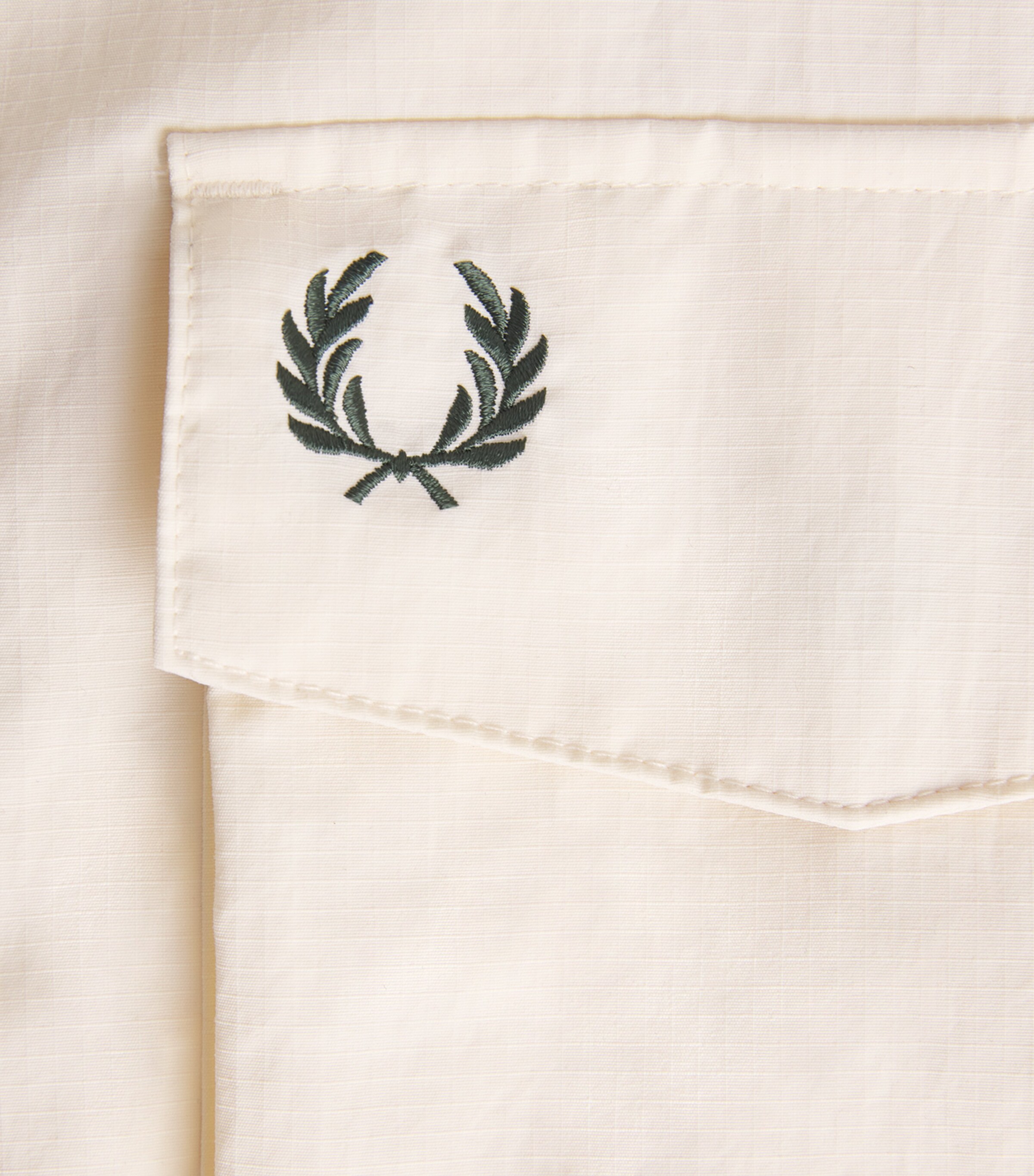 Fred Perry Mens Ripstop Double-Pocket Overshirt Ecru Image 6