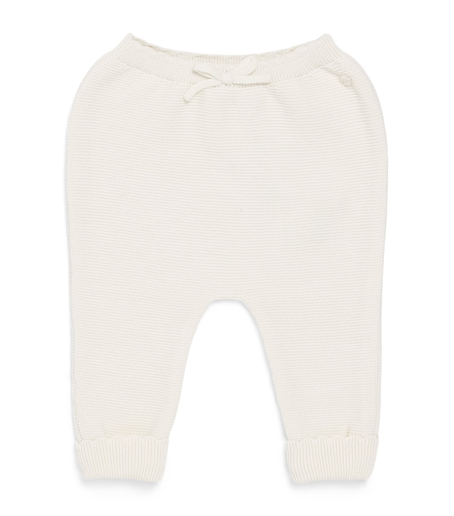 Marie-Chantal Cotton Coen Trousers (3-24 Months) Milky White Image 1