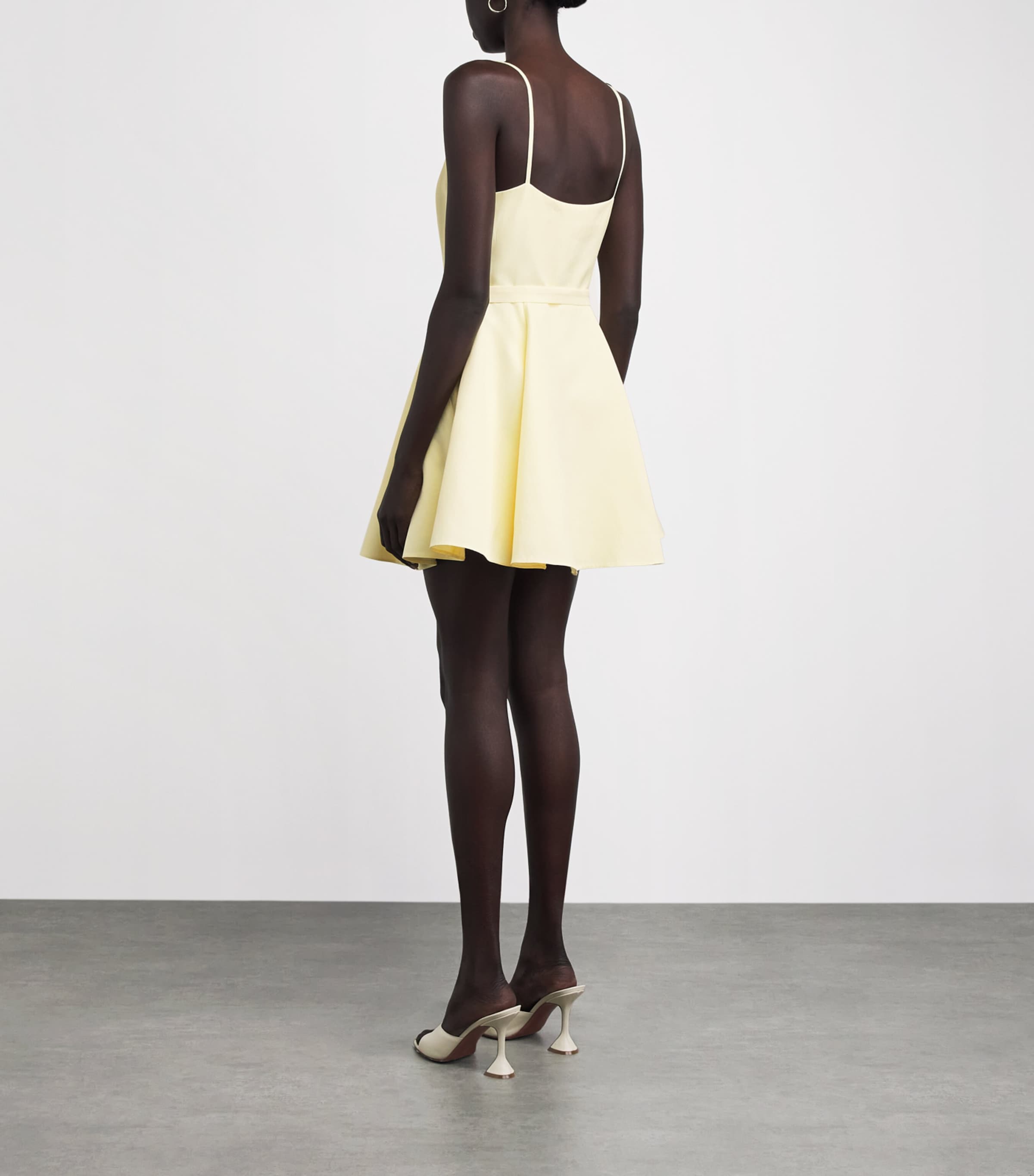Maje Womens Satin Embellished Mini Dress Pale Yellow Image 4