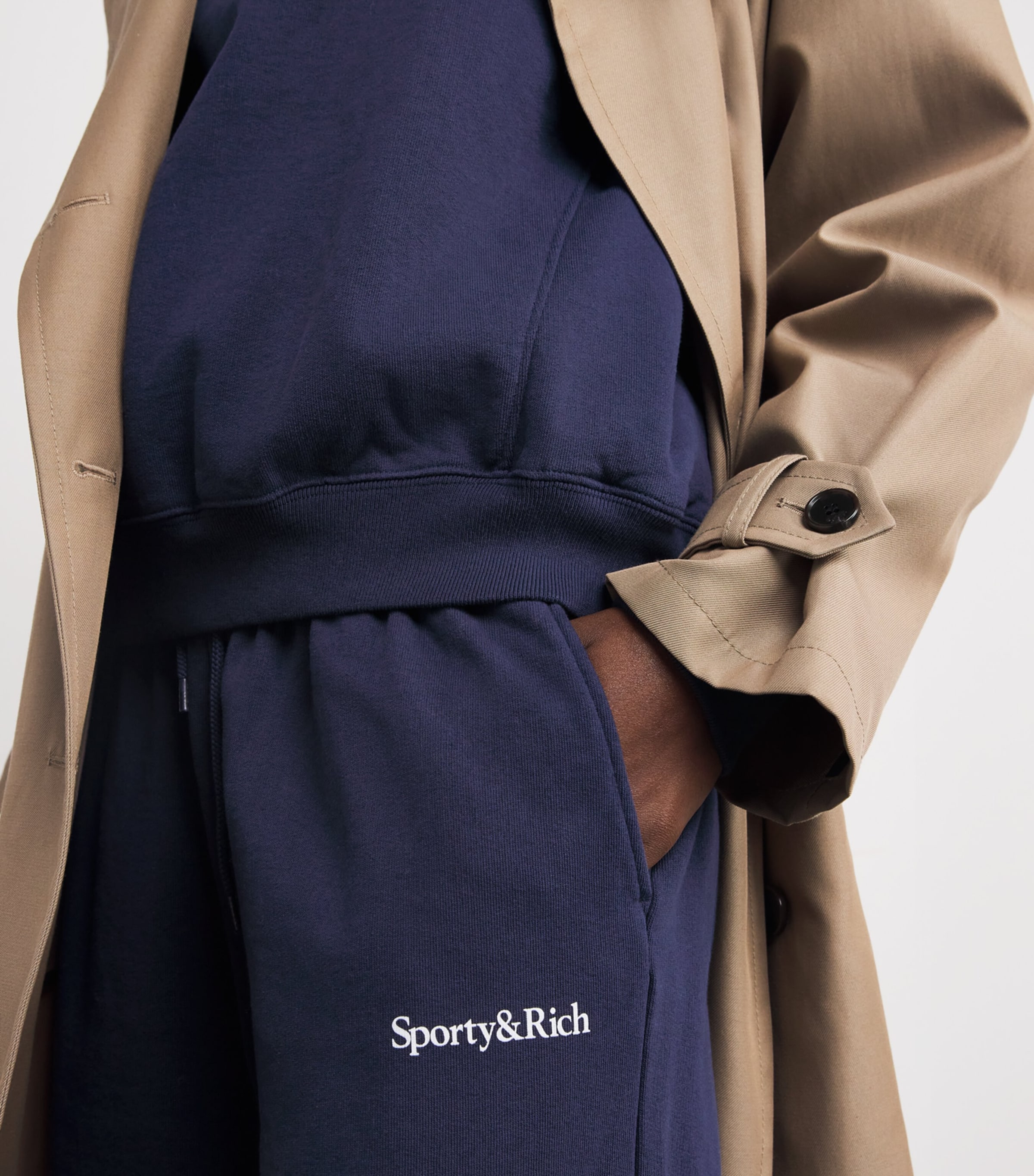 Cotton Signature Embroidered Sweatpants 3902 DARK NAVY Image 6