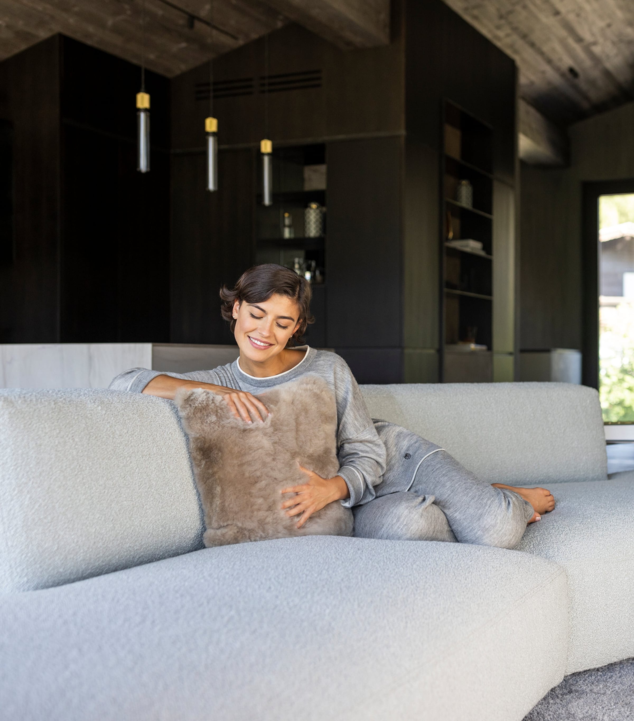 Weich Nube Cushion (50cm x 50cm) Taupe Image 4