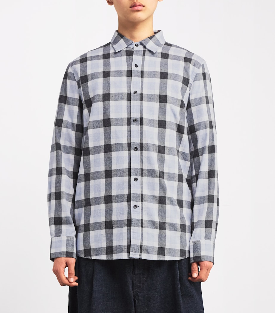 7 For All Mankind Mens Check Print Shirt Grey Image 3