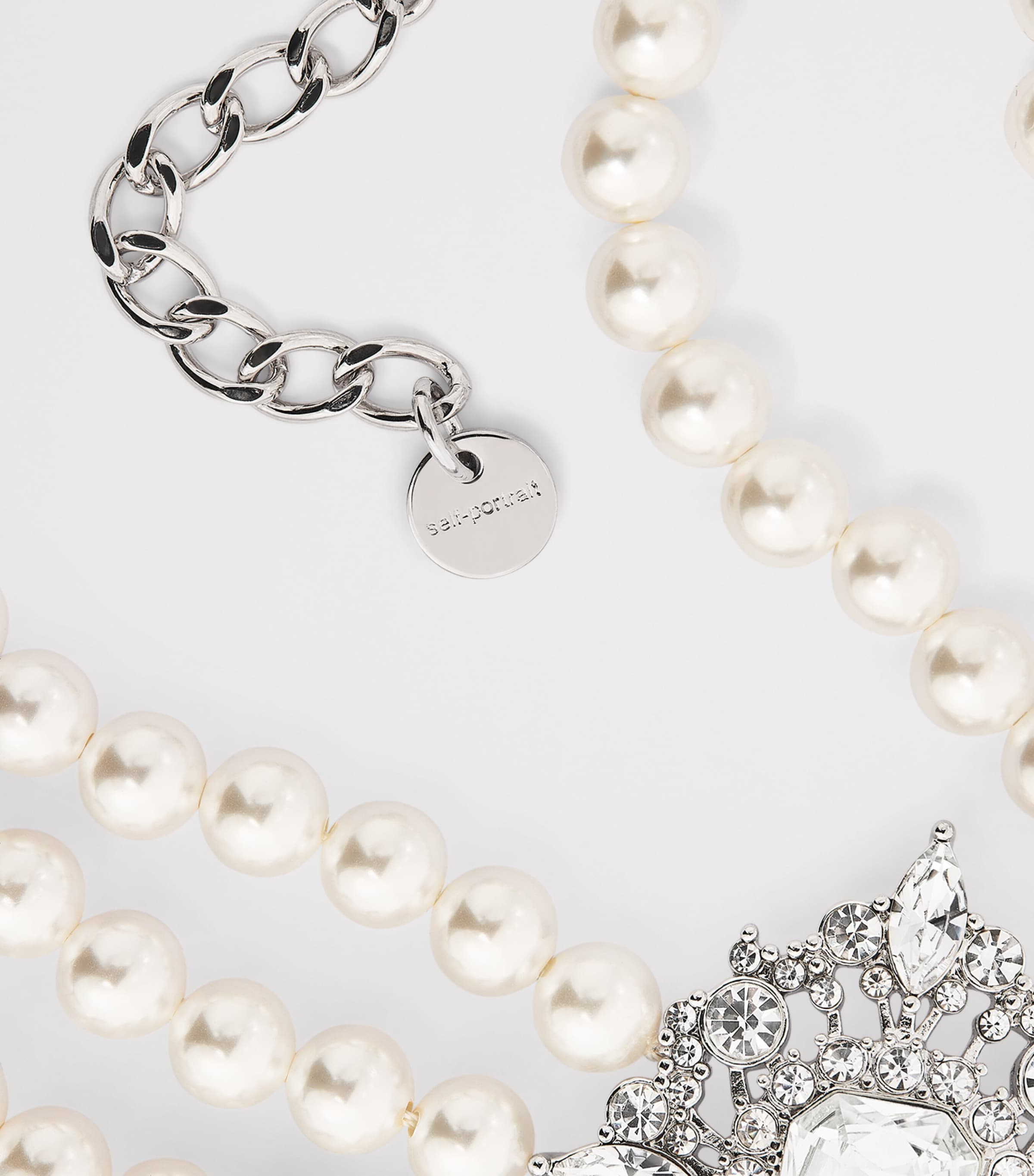 Self-Portrait Crystal-Faux Pearl Choker Pearl Image 4