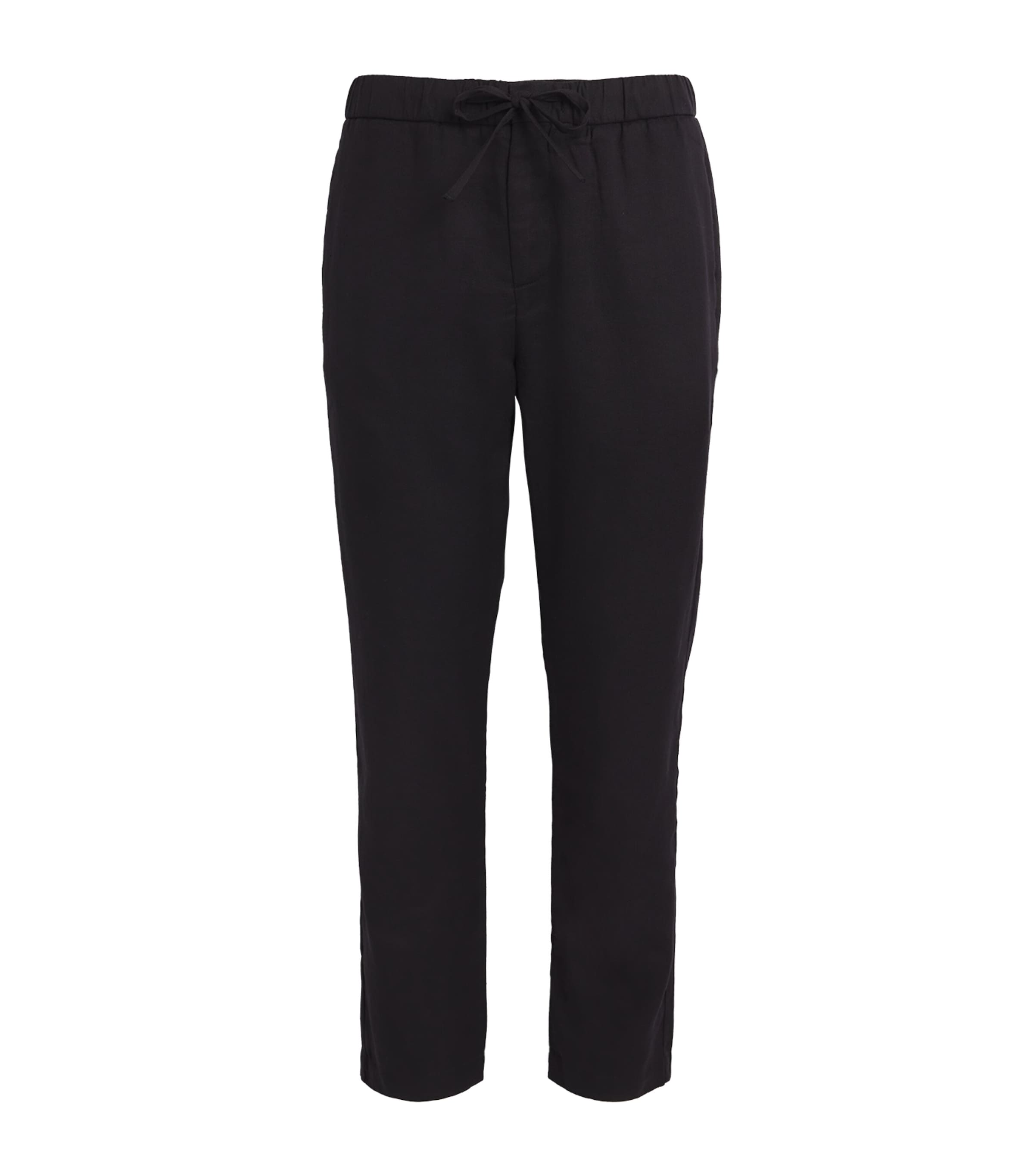 Frescobol Carioca Linen-cotton Oscar Slim Trousers In Black