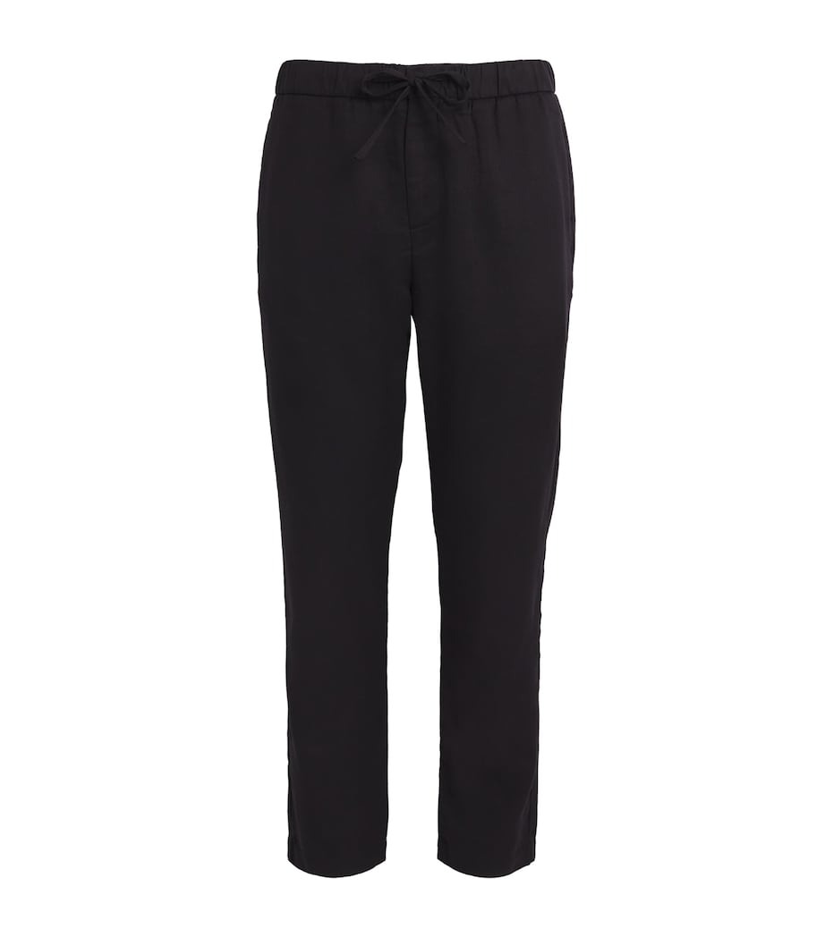 Linen-Cotton Oscar Slim Trousers BLACK Image 1