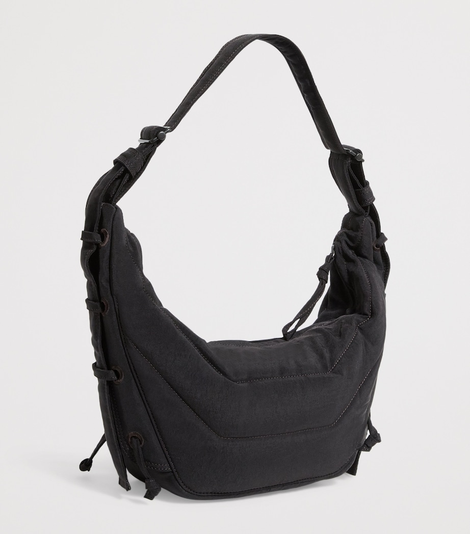Small Water-Repellent Nylon Soft Game Shoulder Bag DARK CHOCOLATE BR490 Image 3