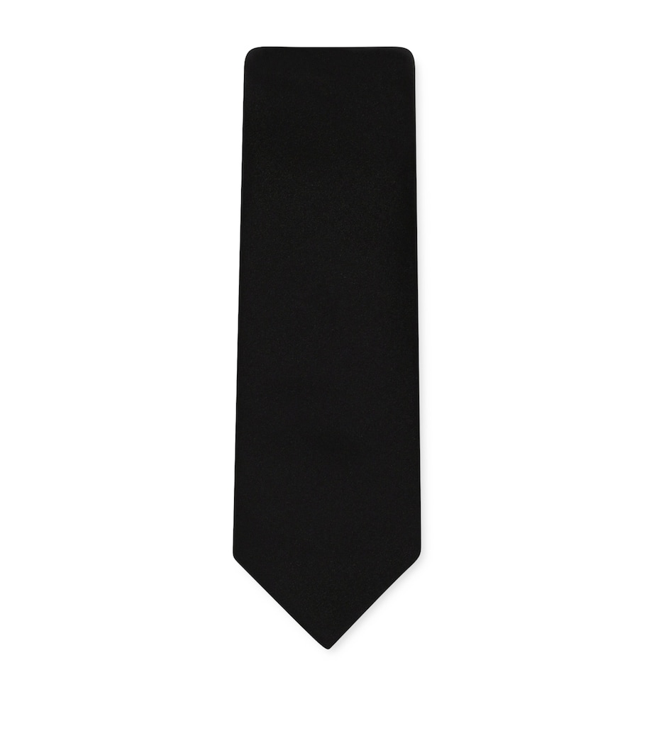 Silk Tie N0000-BLACK Image 1