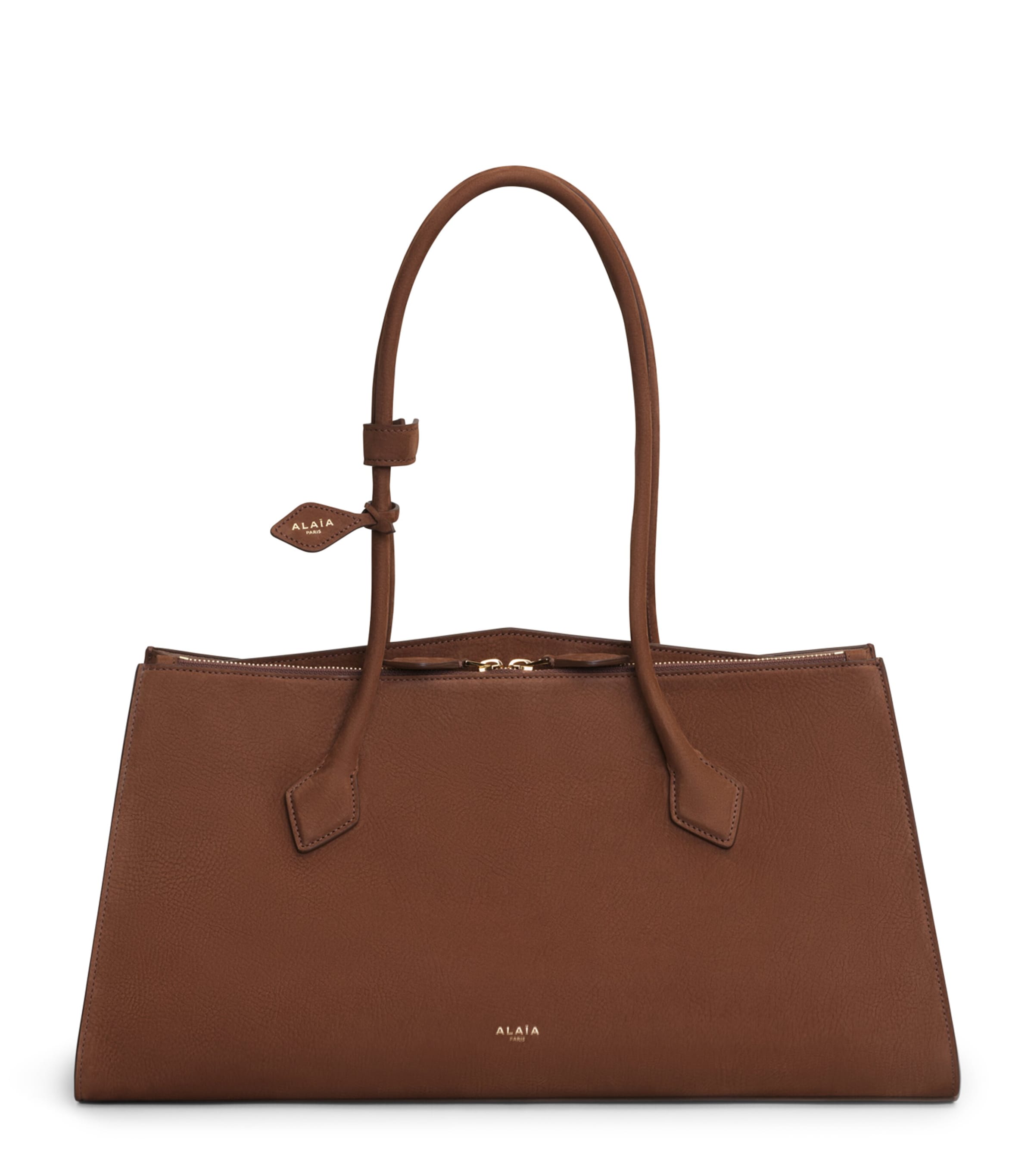 Alaïa Nubuck Le Teckel Tote Bag In Brown