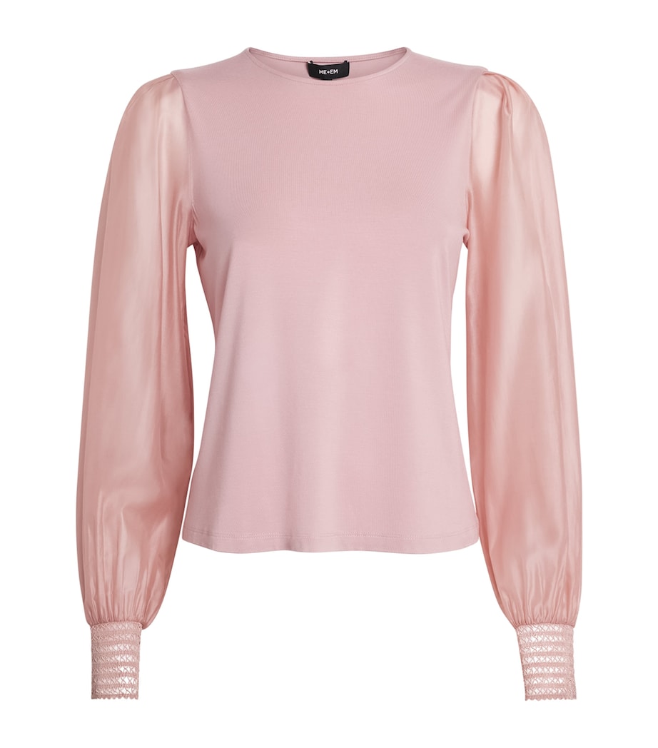 Balloon Sleeve Blouse SMOKE PINK Image 1