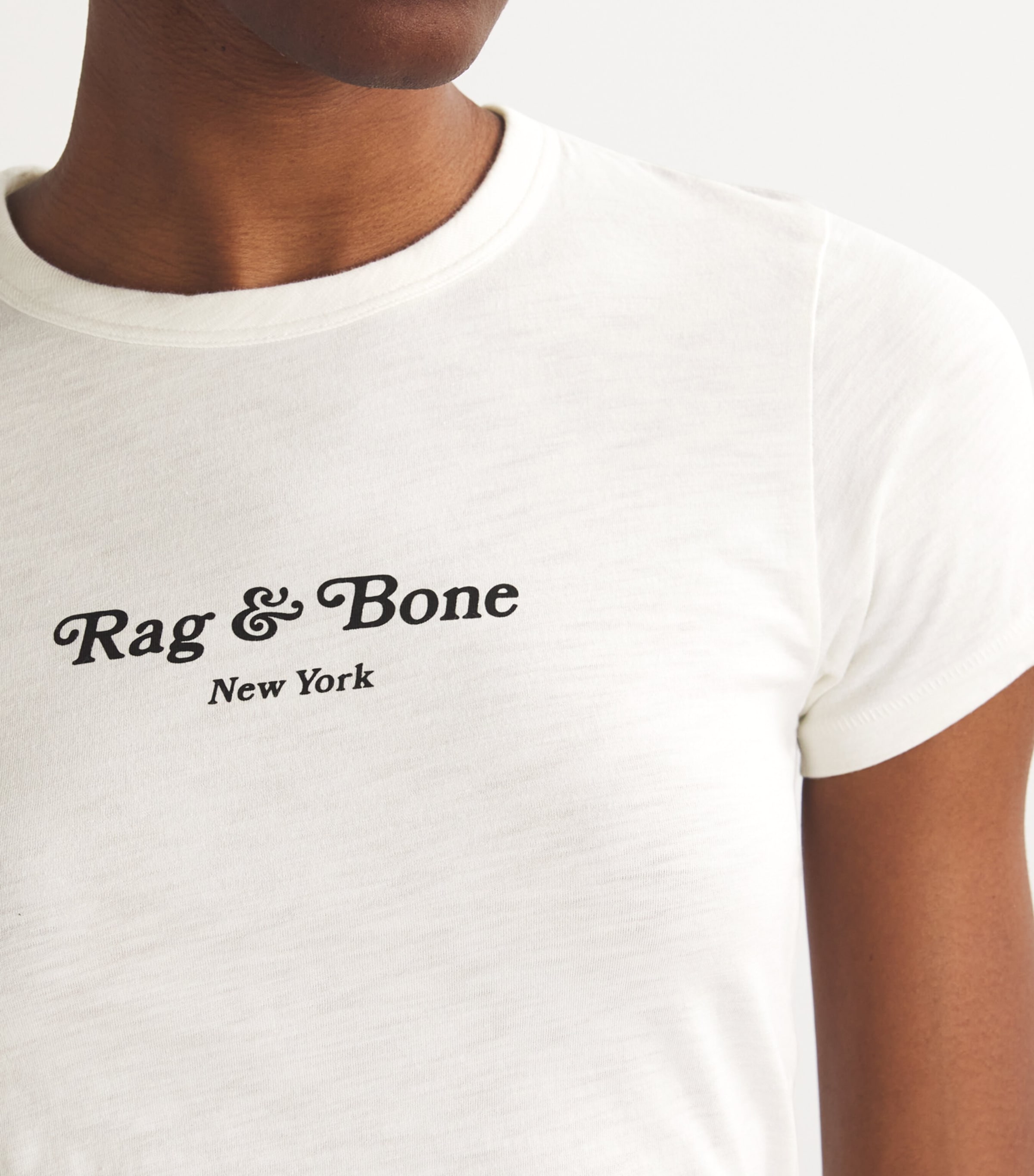 Pima Cotton Mini Script T-Shirt IVORYMULT Image 6