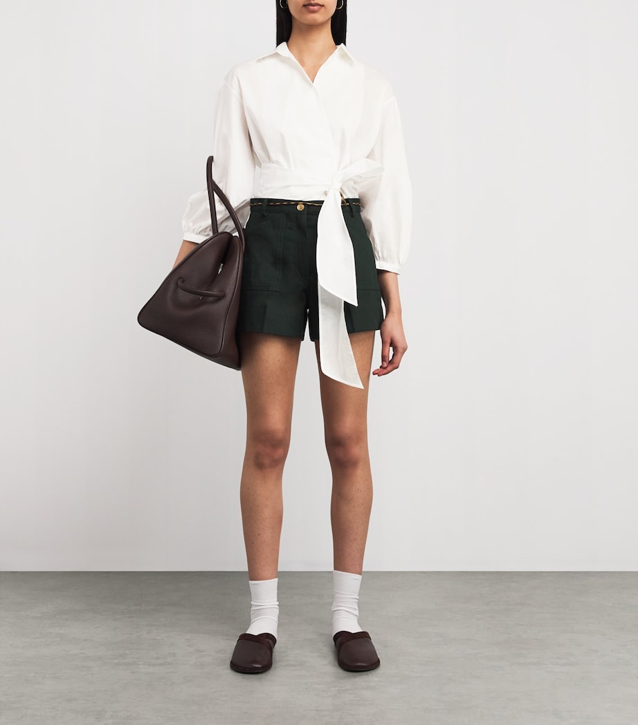 Weekend Max Mara Womens Cotton-Silk Blouse White Image 2