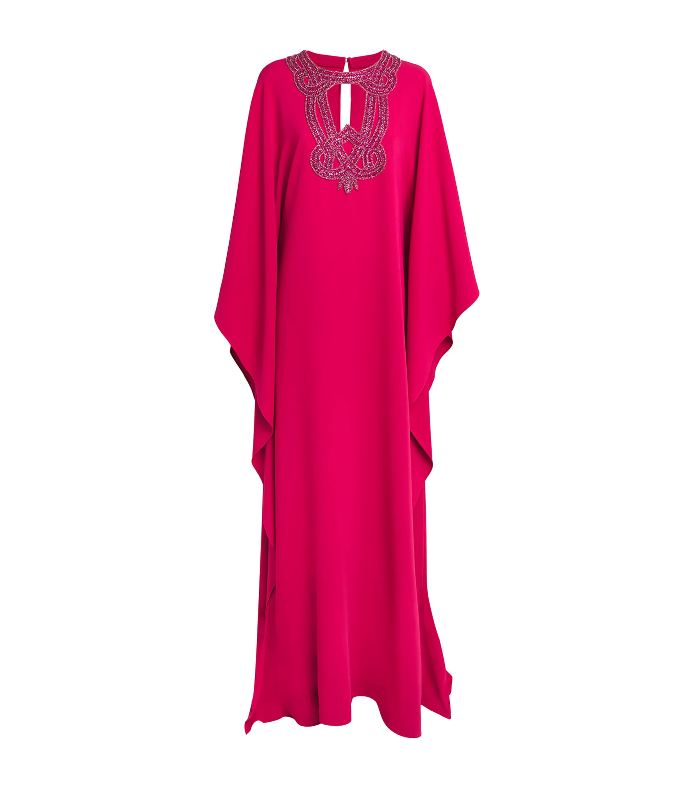 Zuhair Murad Cady Beaded Kaftan Maxi Dress In Pink