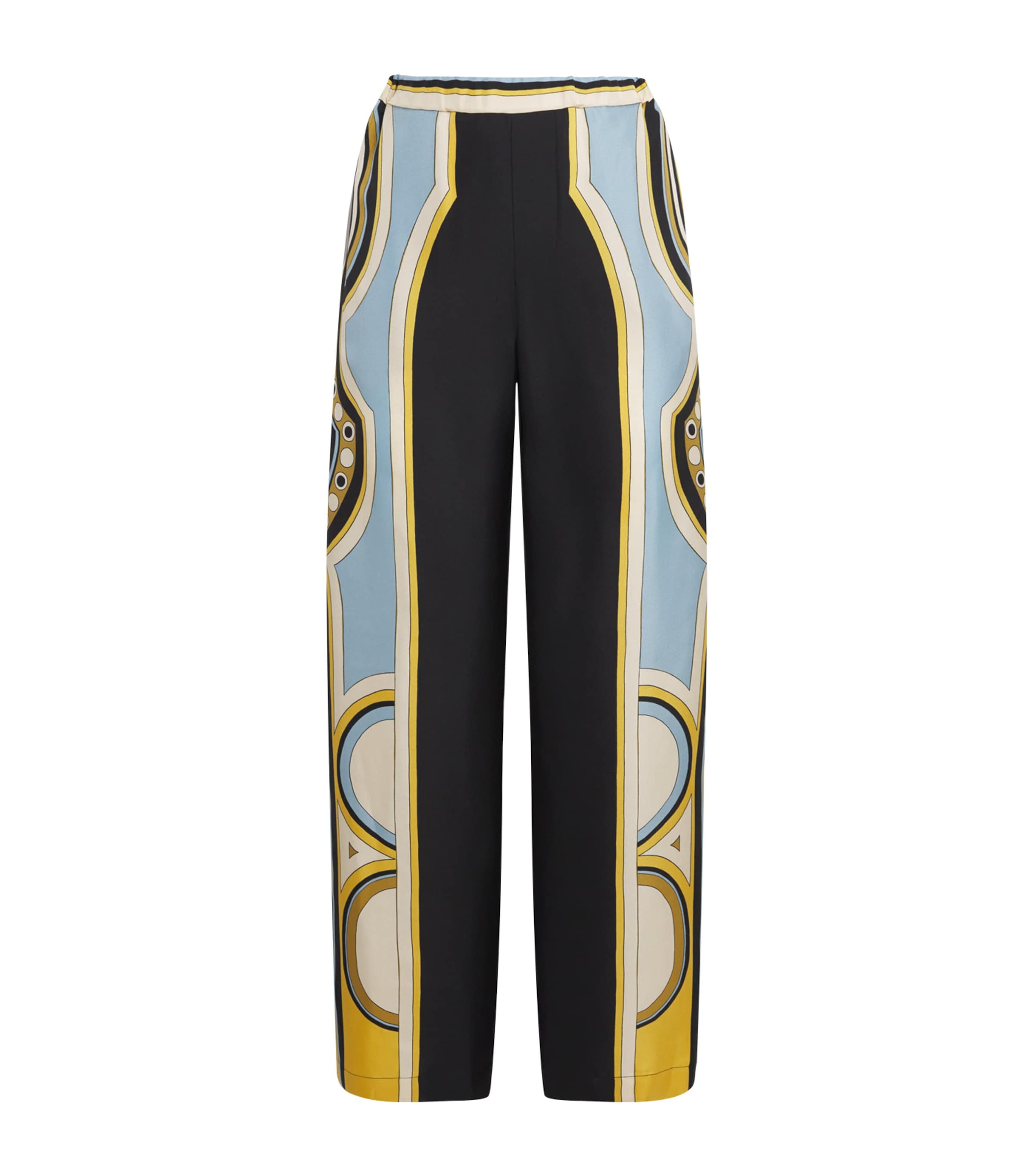 La Doublej Womens Silk Club Wide-Leg Trousers Placée Image 1