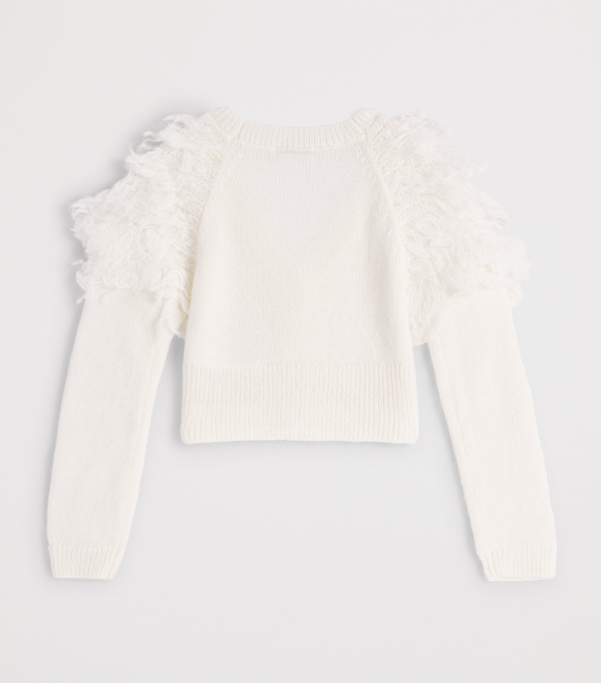 Monnalisa Faux-Fur Fringe Cardigan (4-12 Years) Panna Image 2