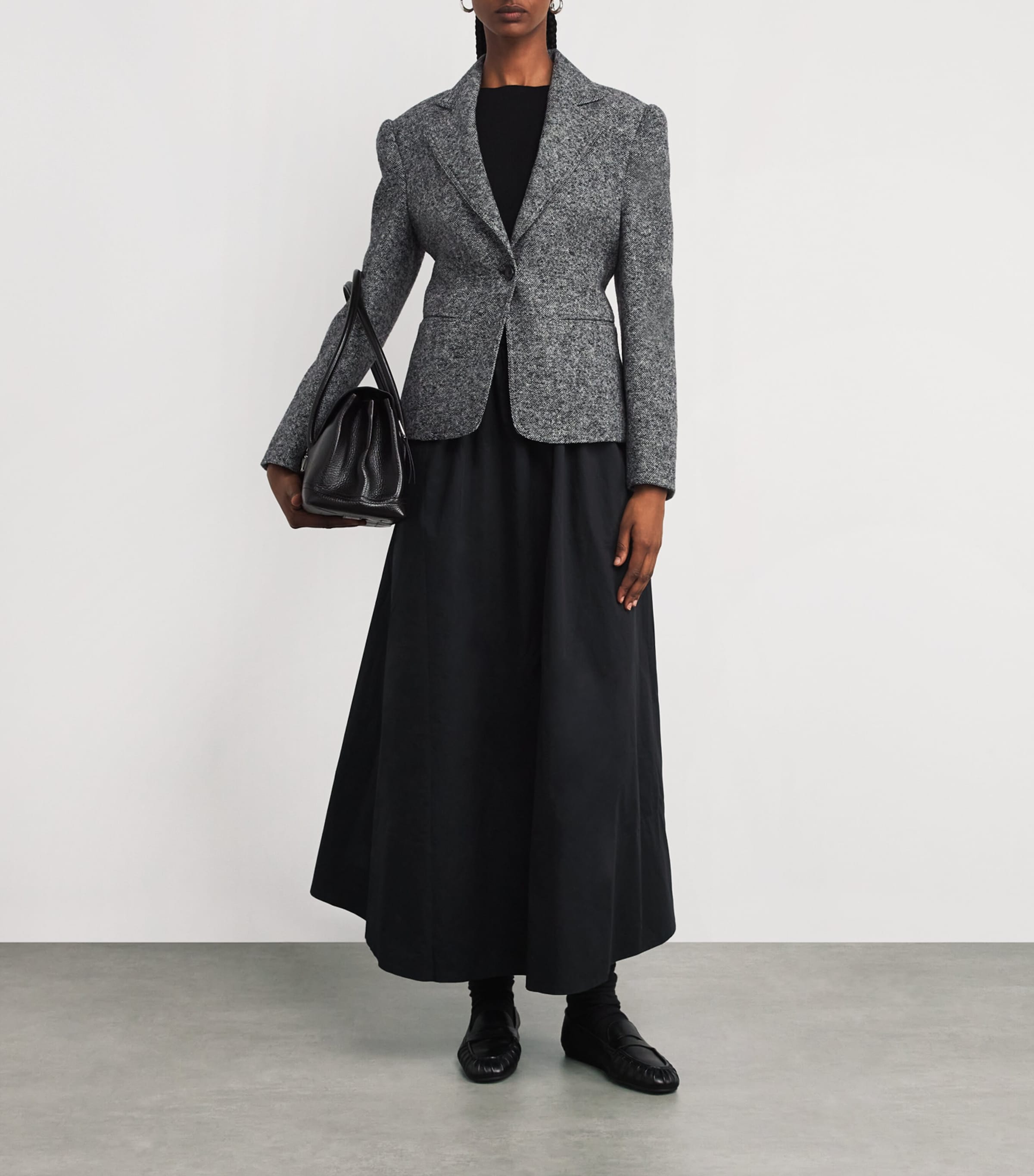 Wool-Silk Blazer WHITE BLACK Image 2