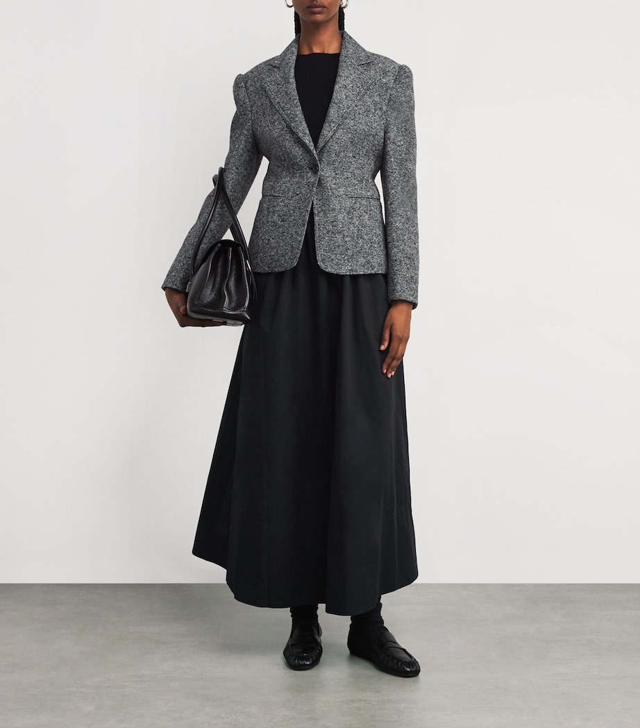 Wool-Silk Blazer WHITE BLACK Image 2