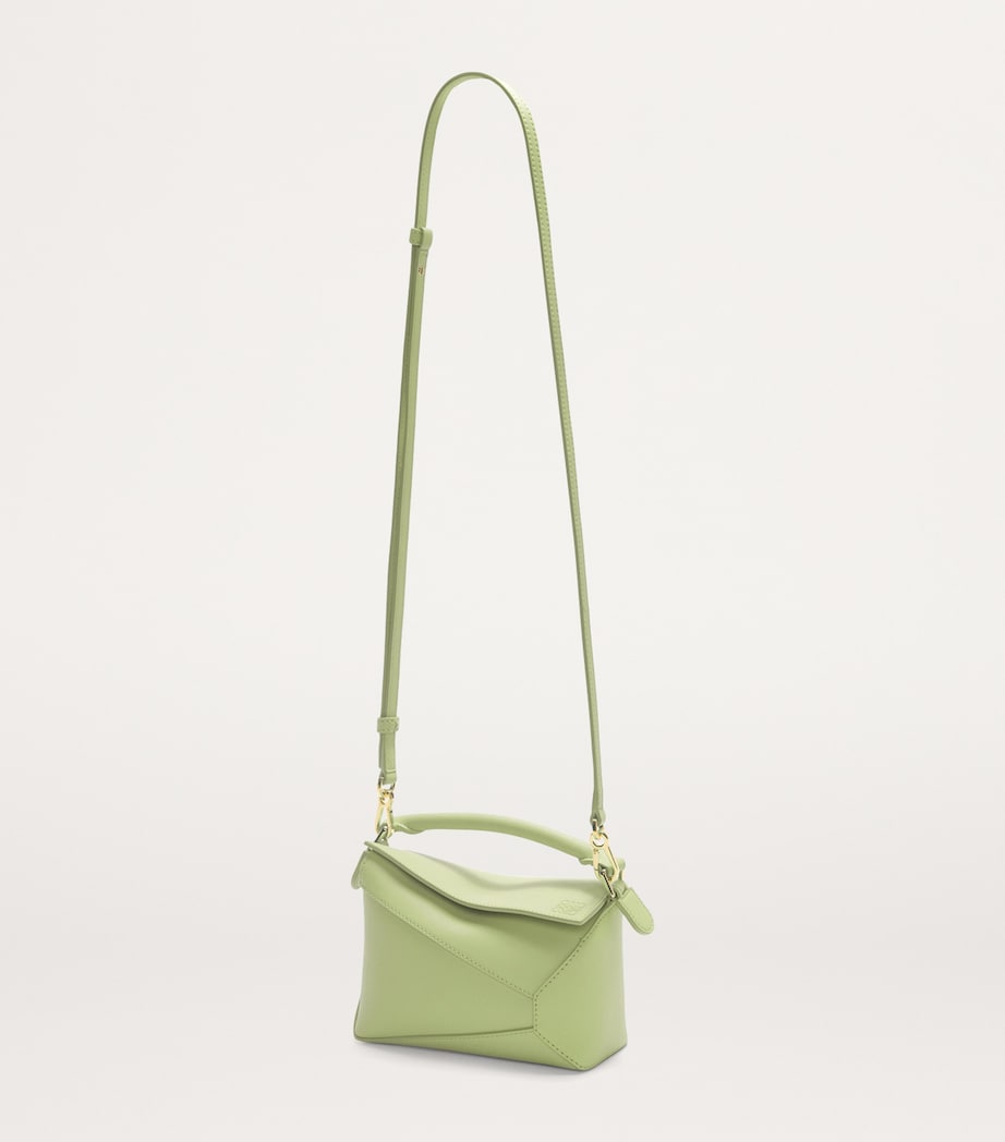 LOEWE Mini Leather Puzzle Edge Top-Handle Bag Light Pear Image 5