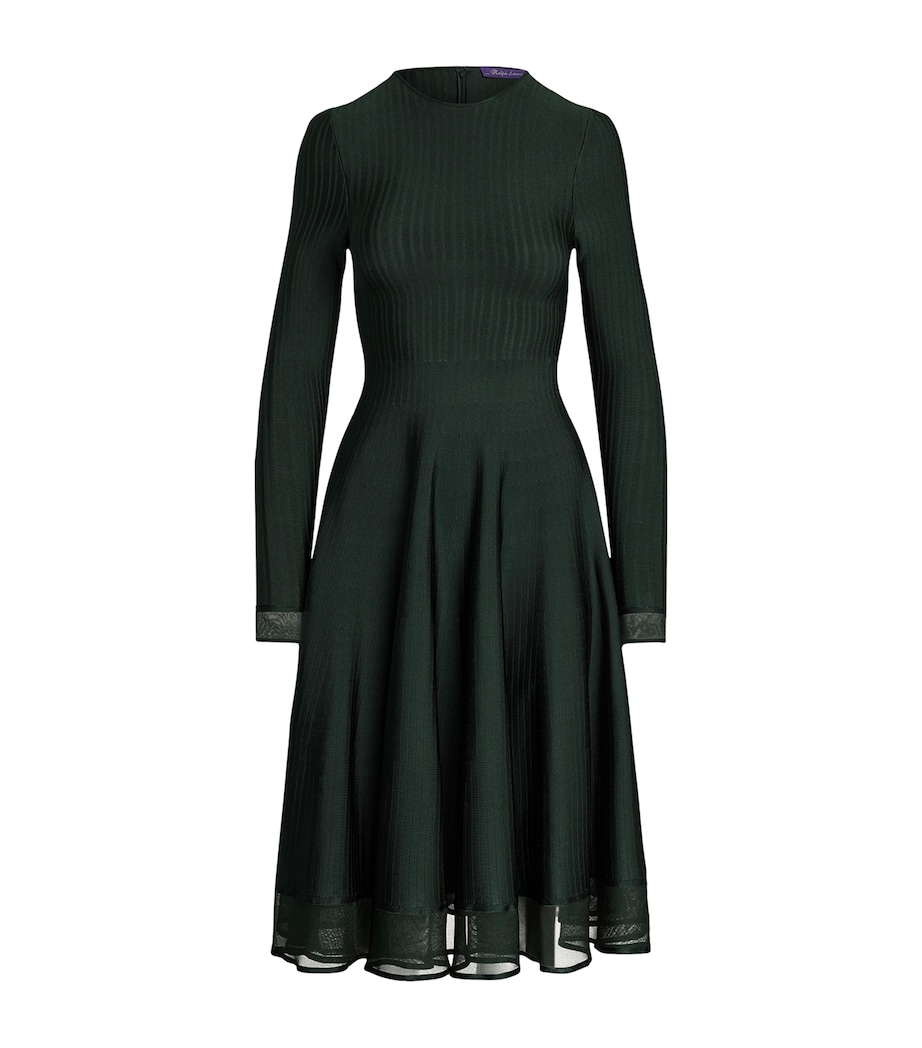 Sheer Edge Midi Dress DARK RACING GREEN Image 1