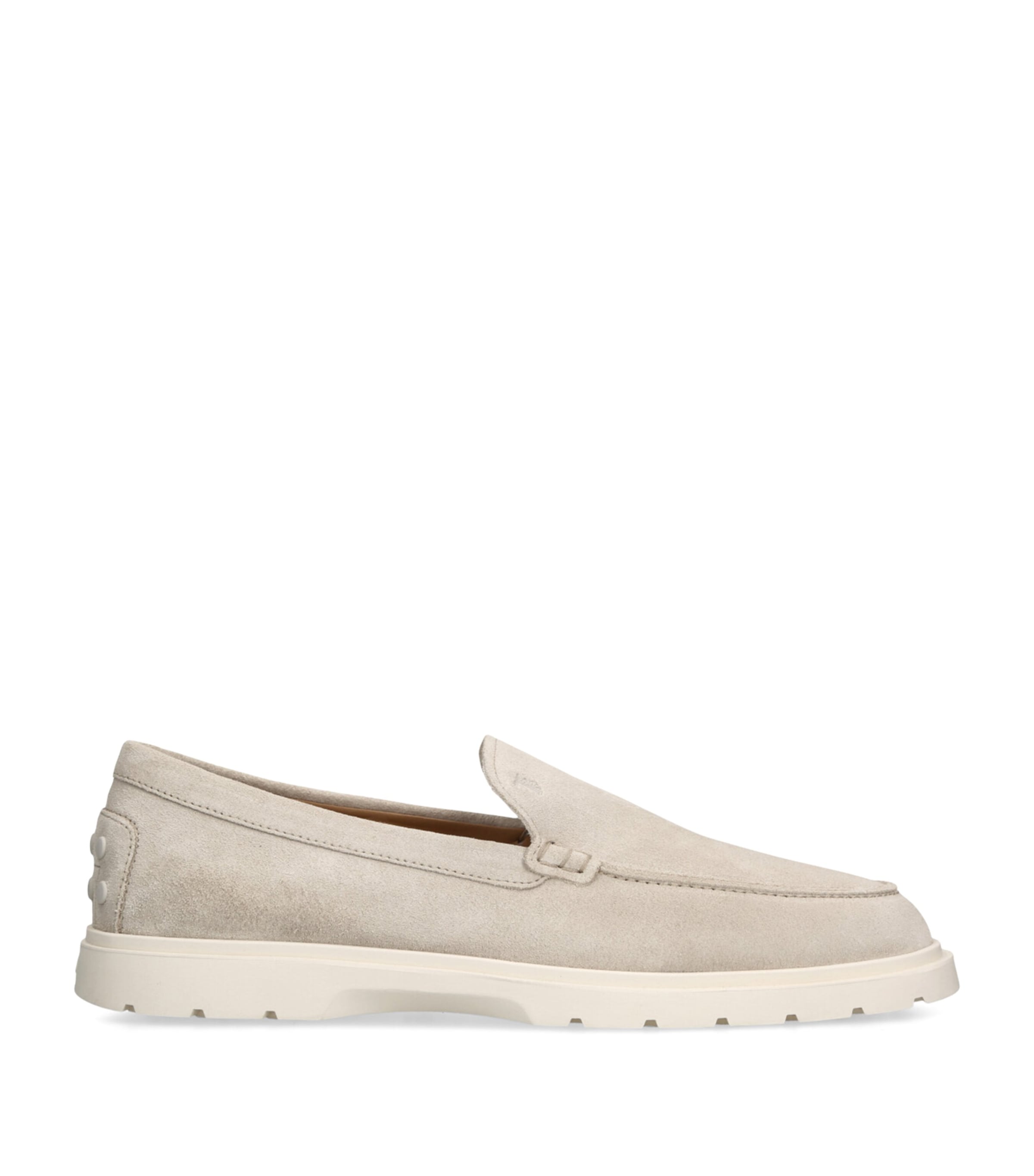 Tod's Suede Ibridro Loafers In Grey