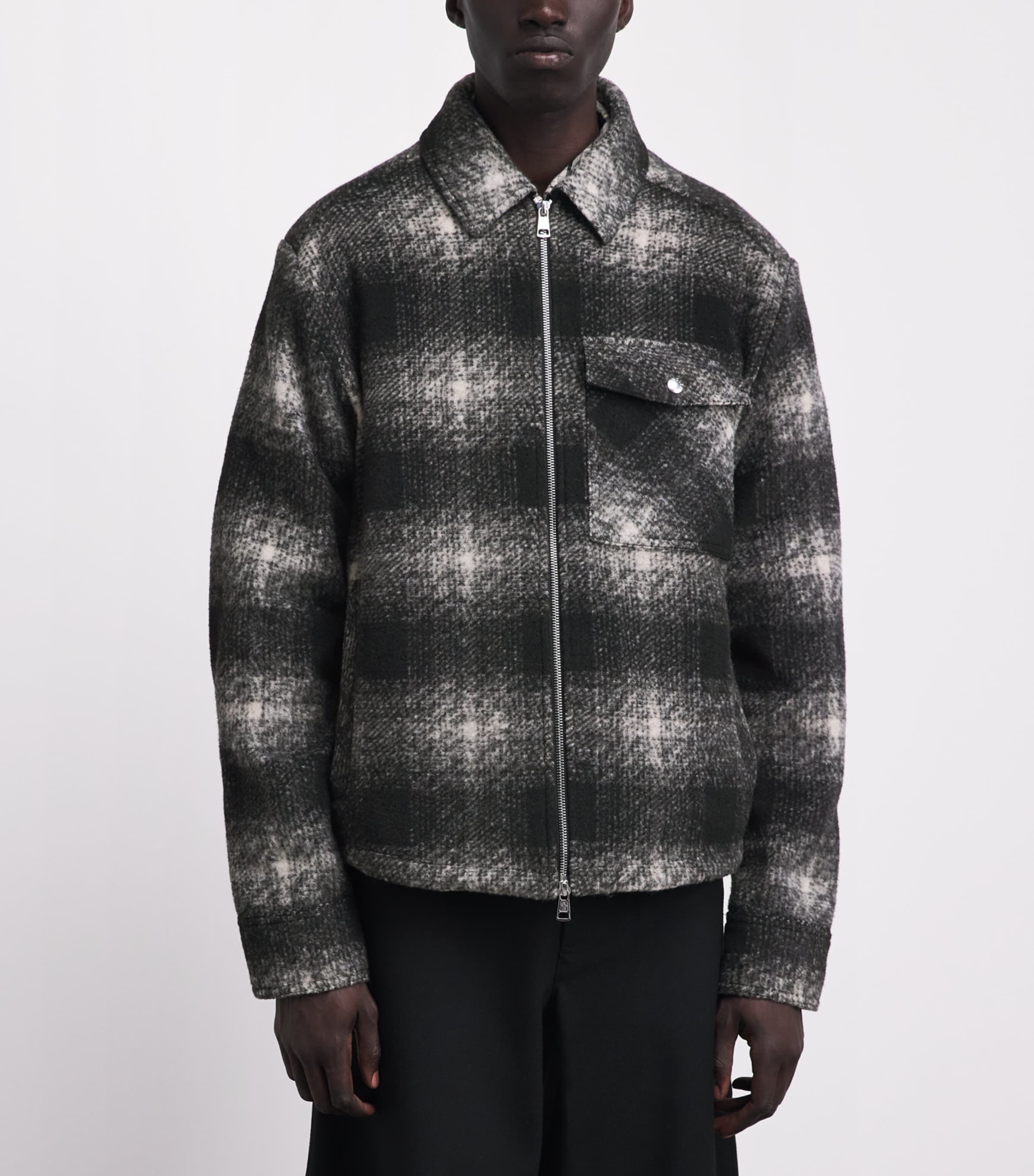 Moncler Mens Check Zip-Up Overshirt Image 4