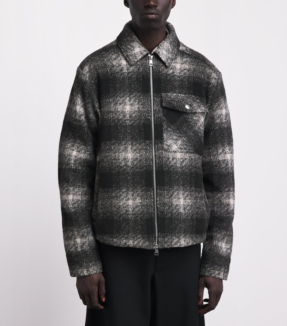 Moncler Mens Check Zip-Up Overshirt Image 4
