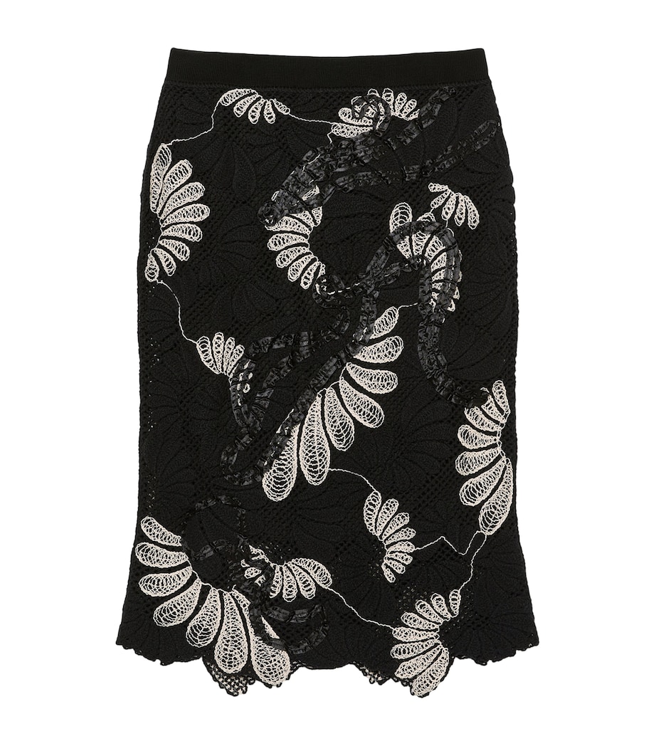 Marina Rinaldi Womens Cotton-Blend Lace Midi Skirt Ivory Image 1