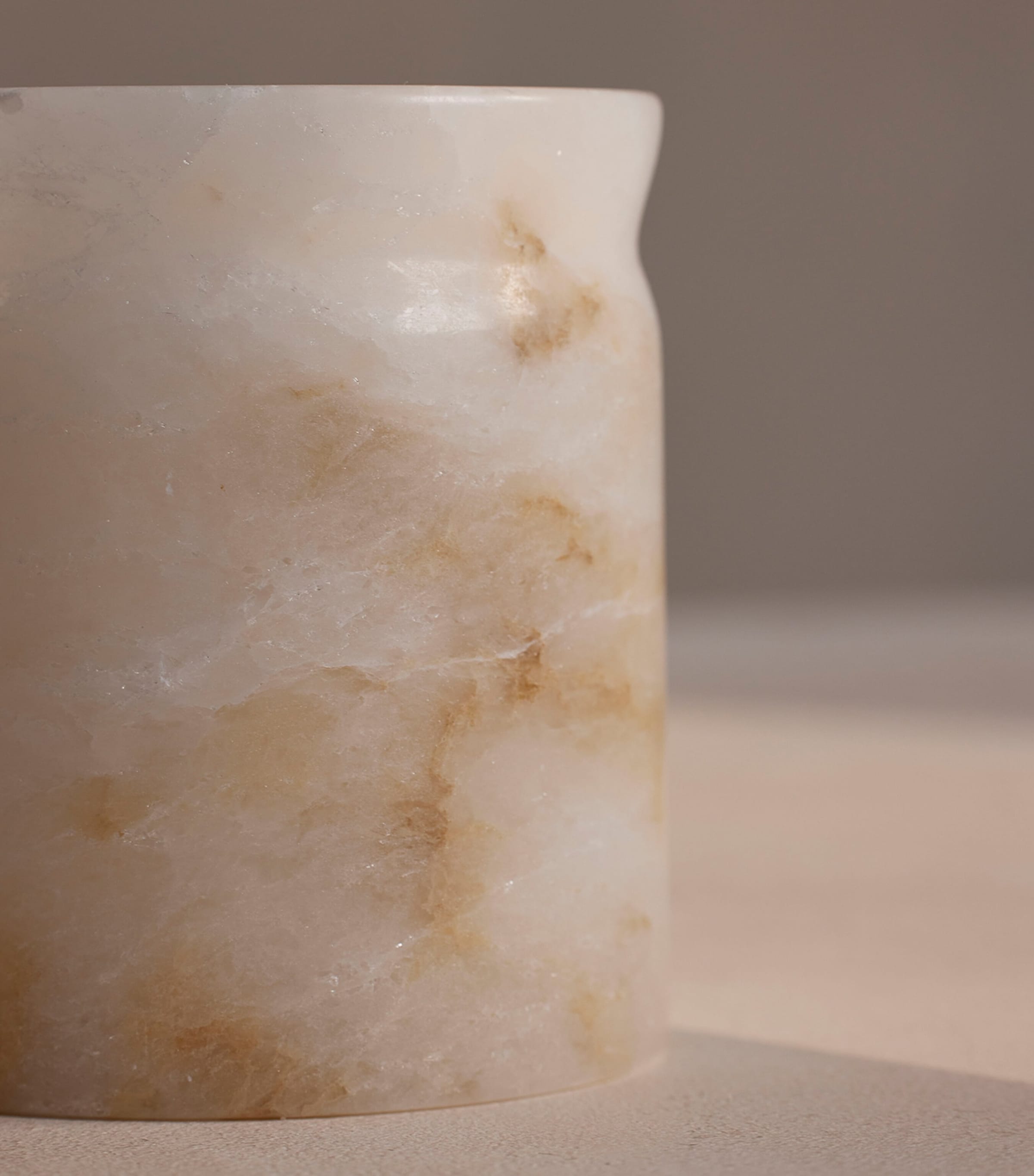 Alabaster Marble Vessel and Bergamot & Mandarin Candle (250g) NO COLOUR Image 5