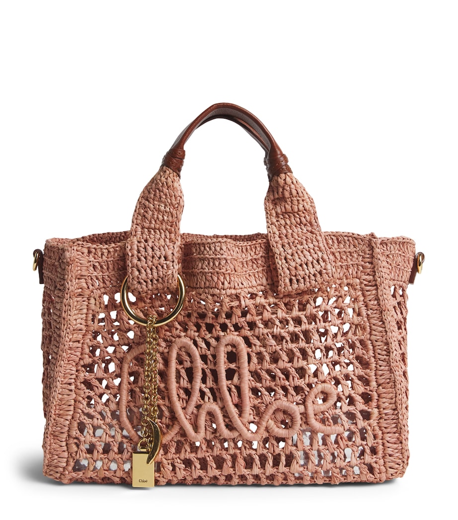 Chloé Small Raffia Summer Banana East-West Tote Bag Summery Beige Image 1