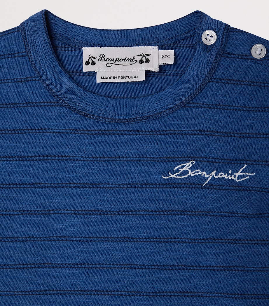 Bonpoint Organic Cotton Tom T-Shirt (6-18 Months) Bleu Intense Image 3
