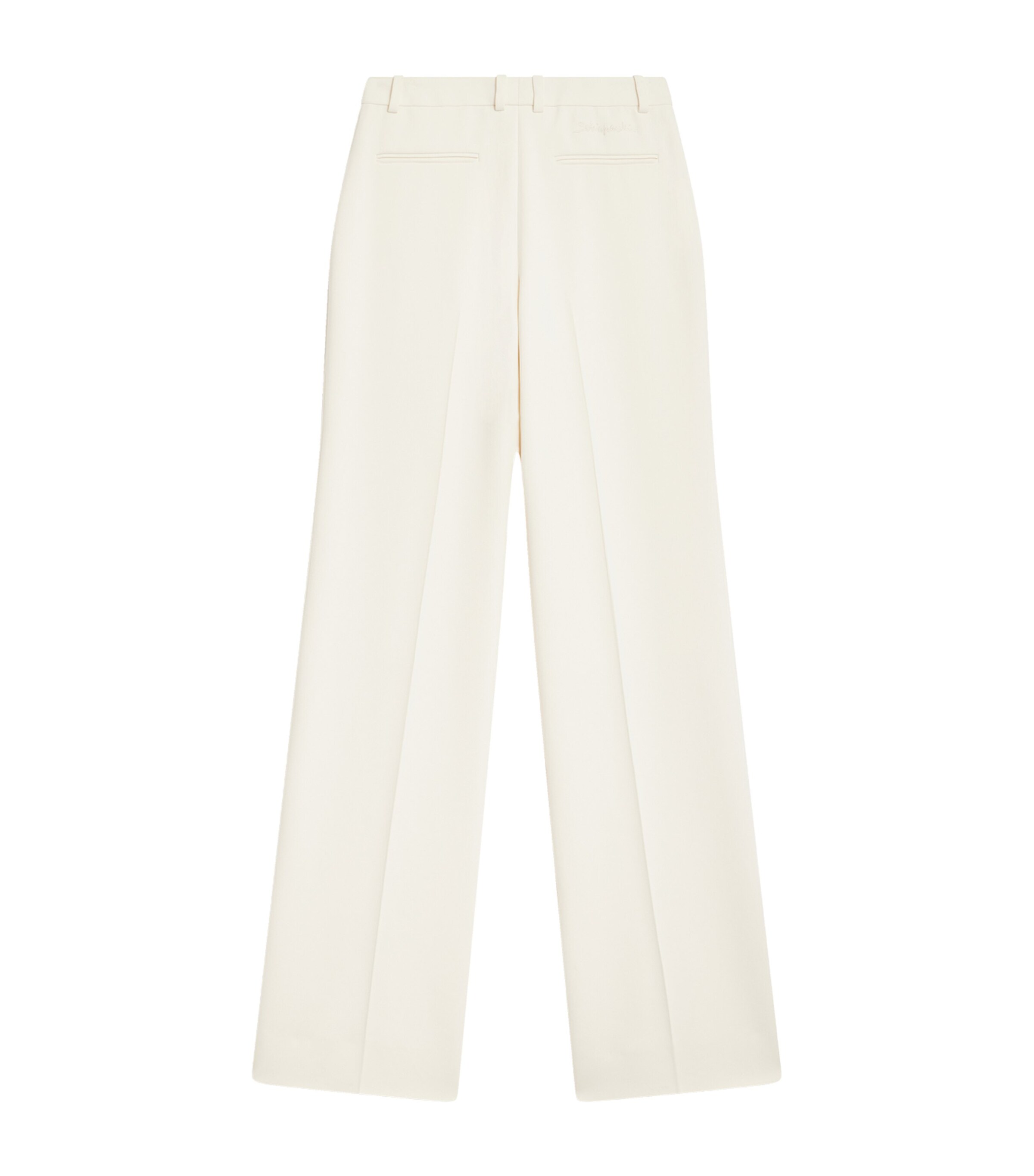 Schiaparelli Womens Virgin Wool Boyfit Trousers Ecru Image 2