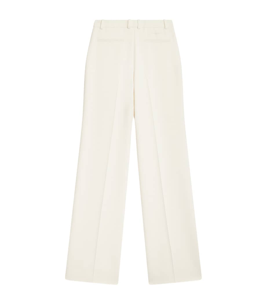 Schiaparelli Womens Virgin Wool Boyfit Trousers Ecru Image 2