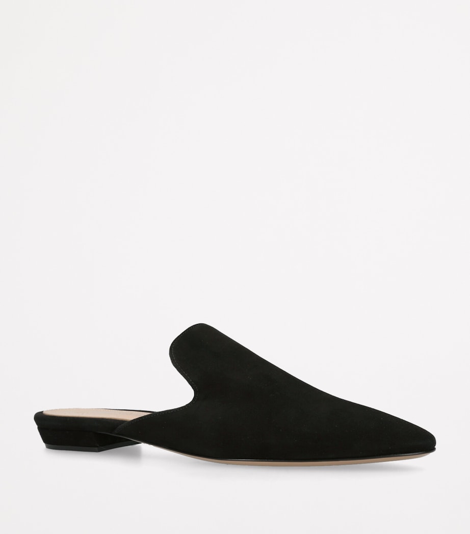 Gianvito Rossi Suede Raja Slides Black Image 3