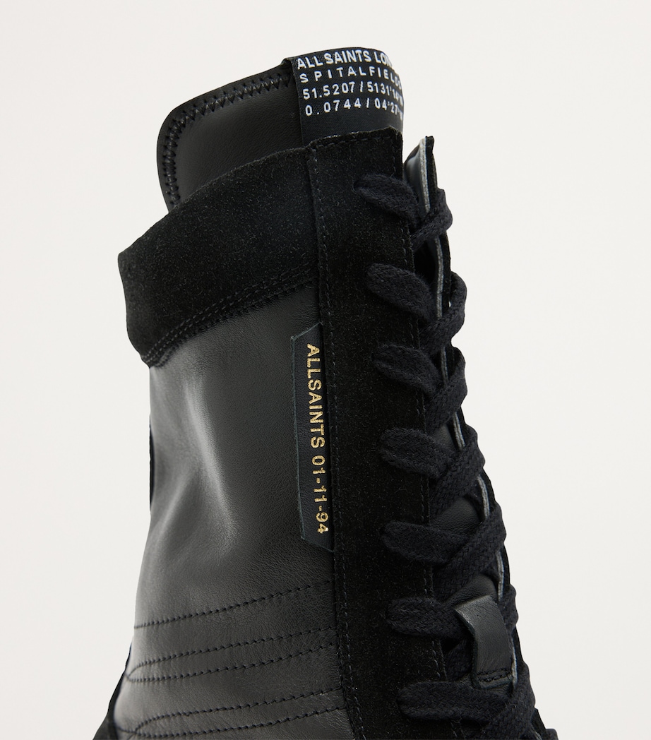 Leather-Suede Louise High-Top Sneakers BLACK Image 6