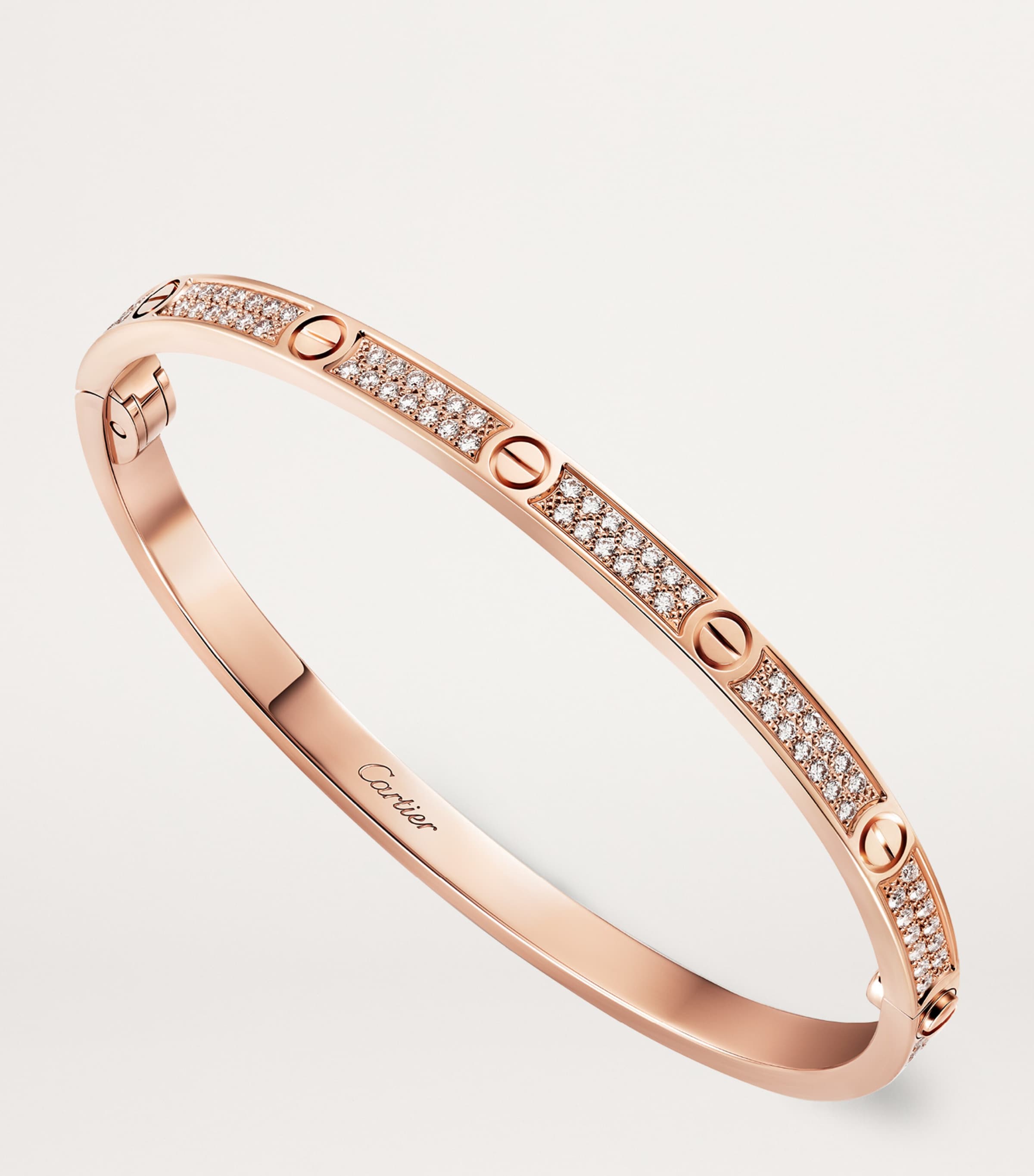 Rose Gold and Diamond LOVE Bracelet ROSE GOLD Image 4