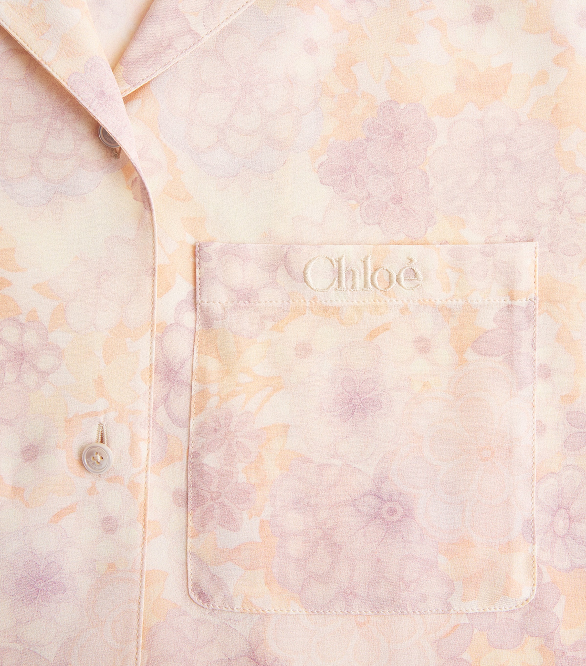 Chloé Womens Silk Floral Print Shirt Multicolor Pink Image 2