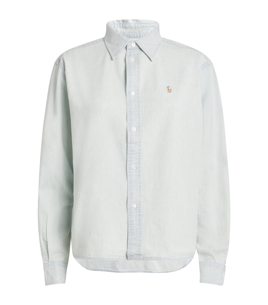 Cotton Polo Pony Shirt LIGHT/PASTEL BLUE Image 1