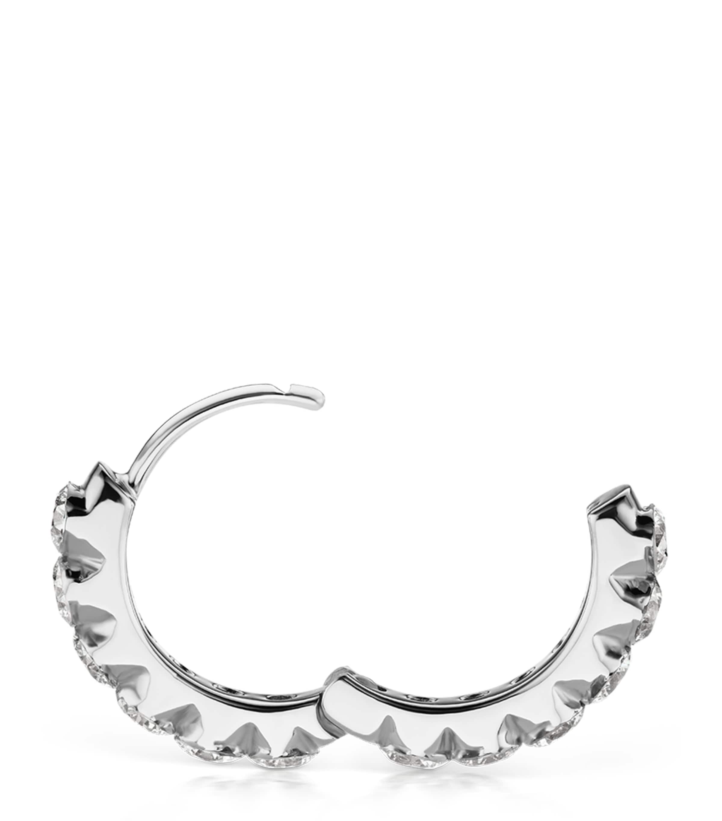 Maria Tash White Gold Invisible Set Large Diamond Eternity Hoop Earring (9.5mm) White Gold Image 4