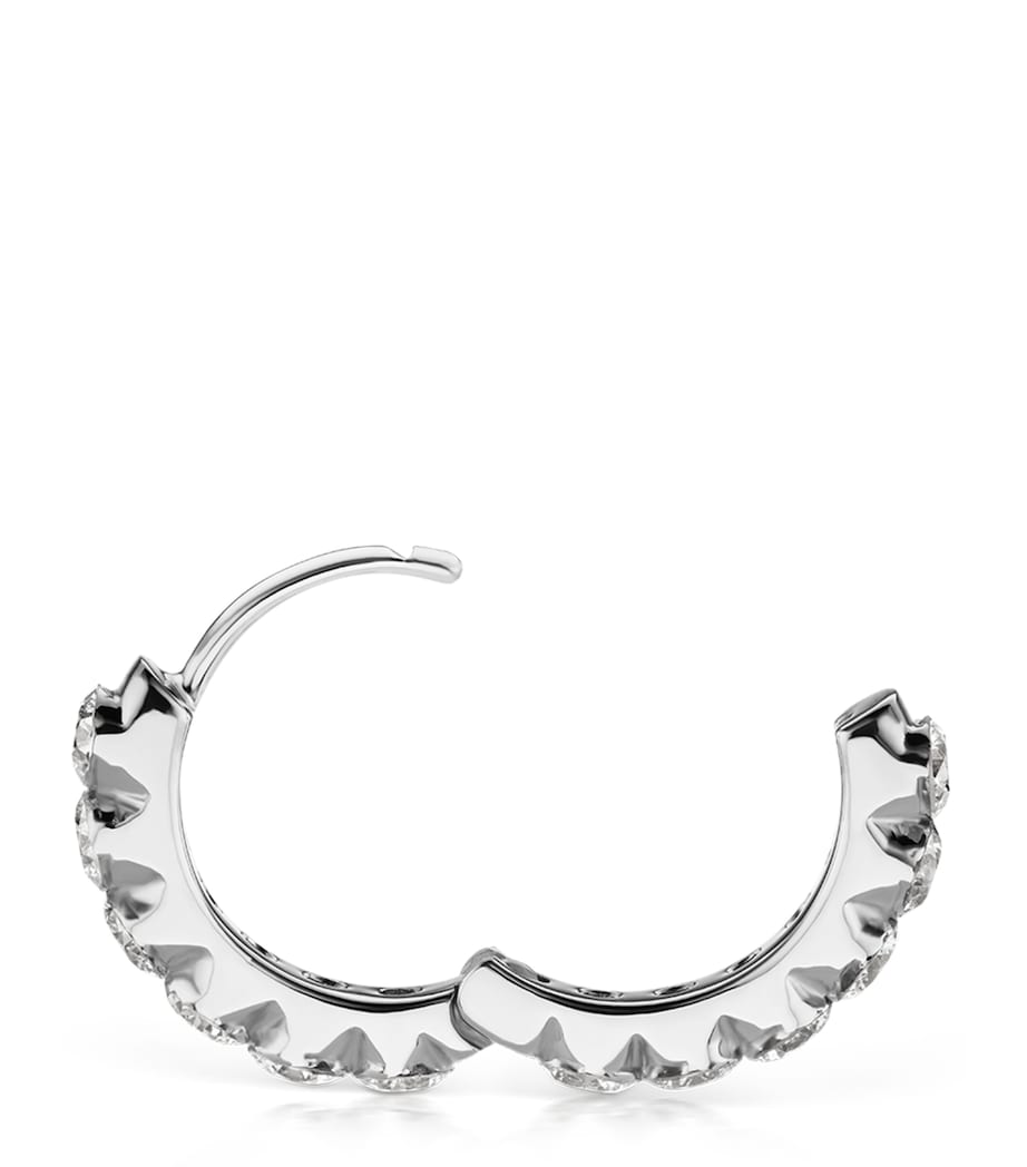 White Gold Invisible Set Large Diamond Eternity Hoop Earring (9.5mm) WHITE GOLD Image 4