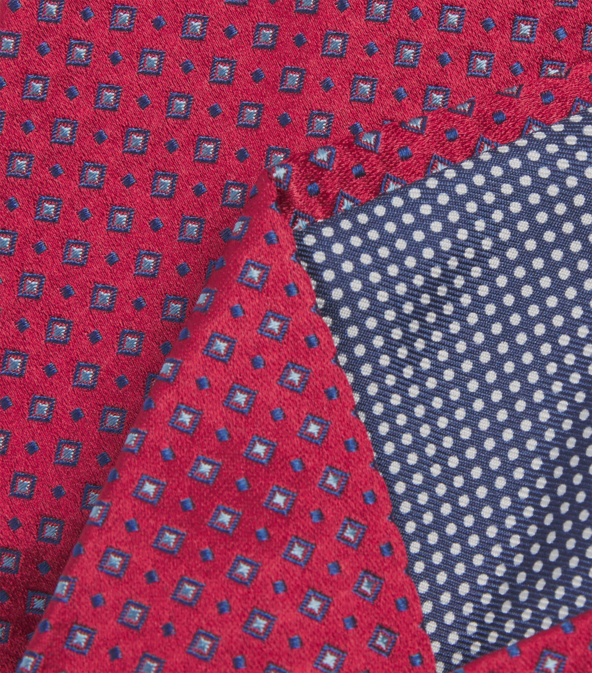 Eton Silk Geometric Tie Red Image 3