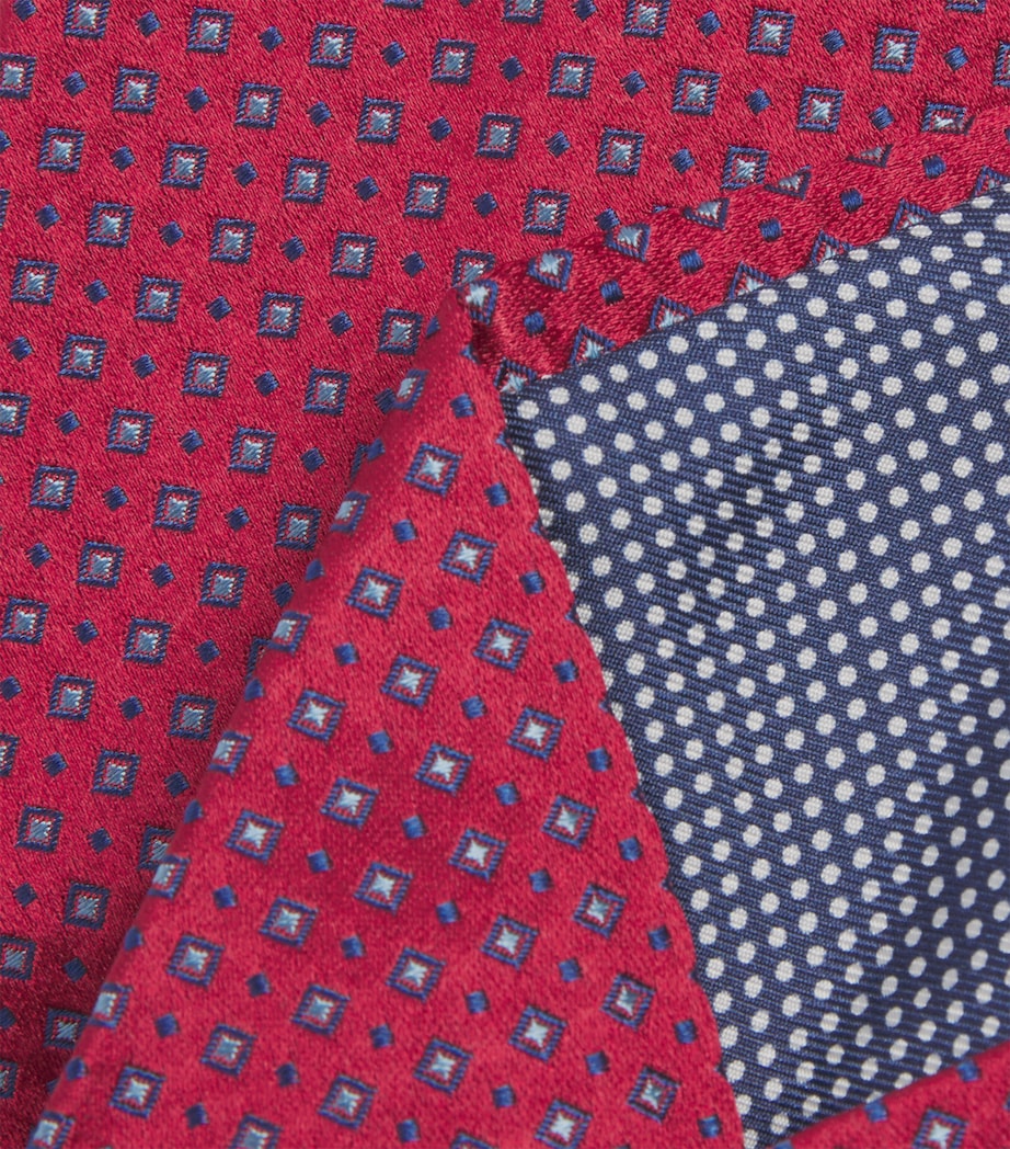 Eton Silk Geometric Tie Red Image 3