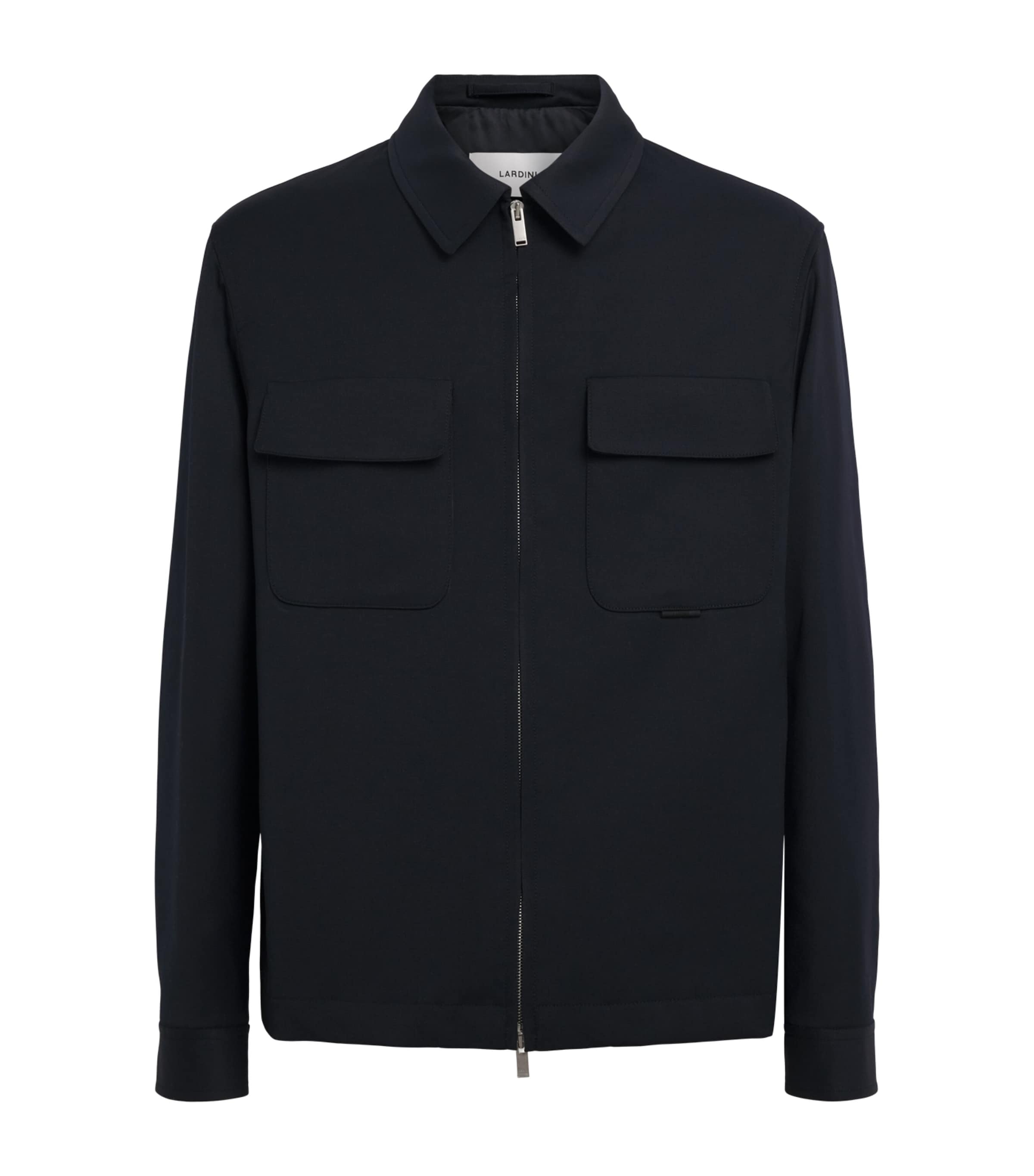 Lardini Mens Cotton 2-Way Zip Jacket Navy Image 1
