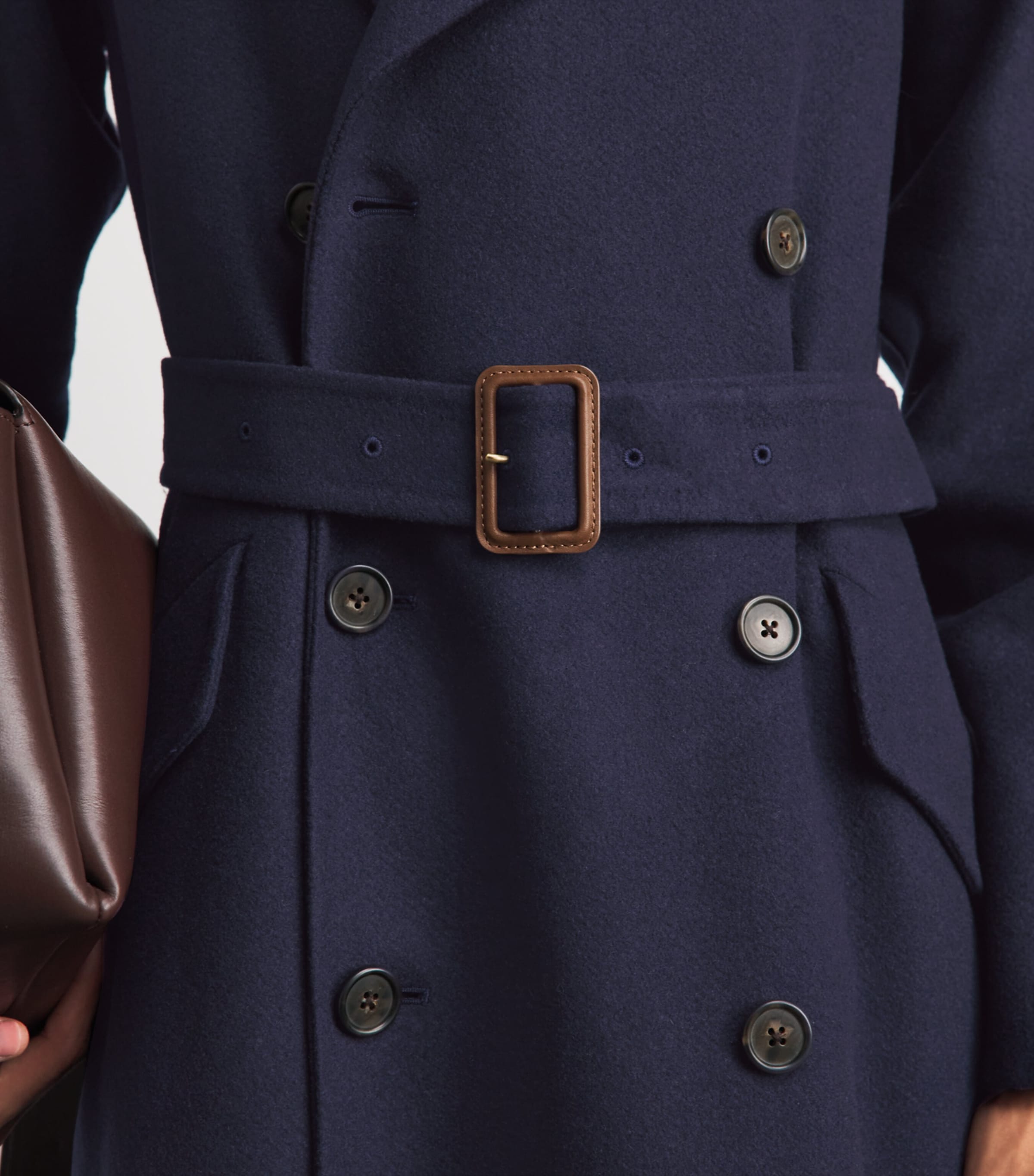 Polo Ralph Lauren Womens Cashmere Trench Coat Ink Image 3
