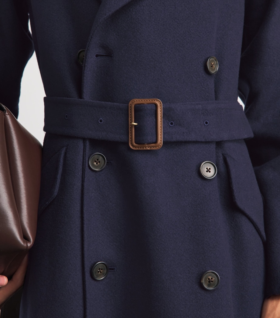 Polo Ralph Lauren Womens Cashmere Trench Coat Ink Image 3