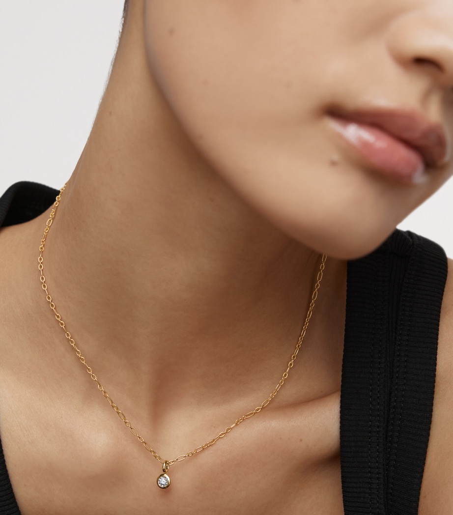 Monica Vinader Gold Vermeil and Diamond Solitaire Charm Gold Vermeil Image 2