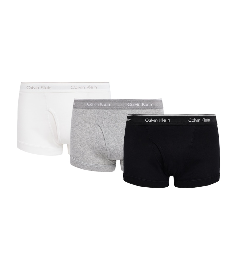 Calvin Klein Mens Cotton Trunks (Pack of 3) Black/grey Heat Image 1