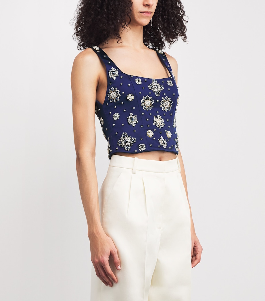 Embellished Lilliana Crop Top B401 MIDNIGHT BLUE Image 3